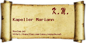 Kapeller Mariann névjegykártya