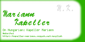 mariann kapeller business card